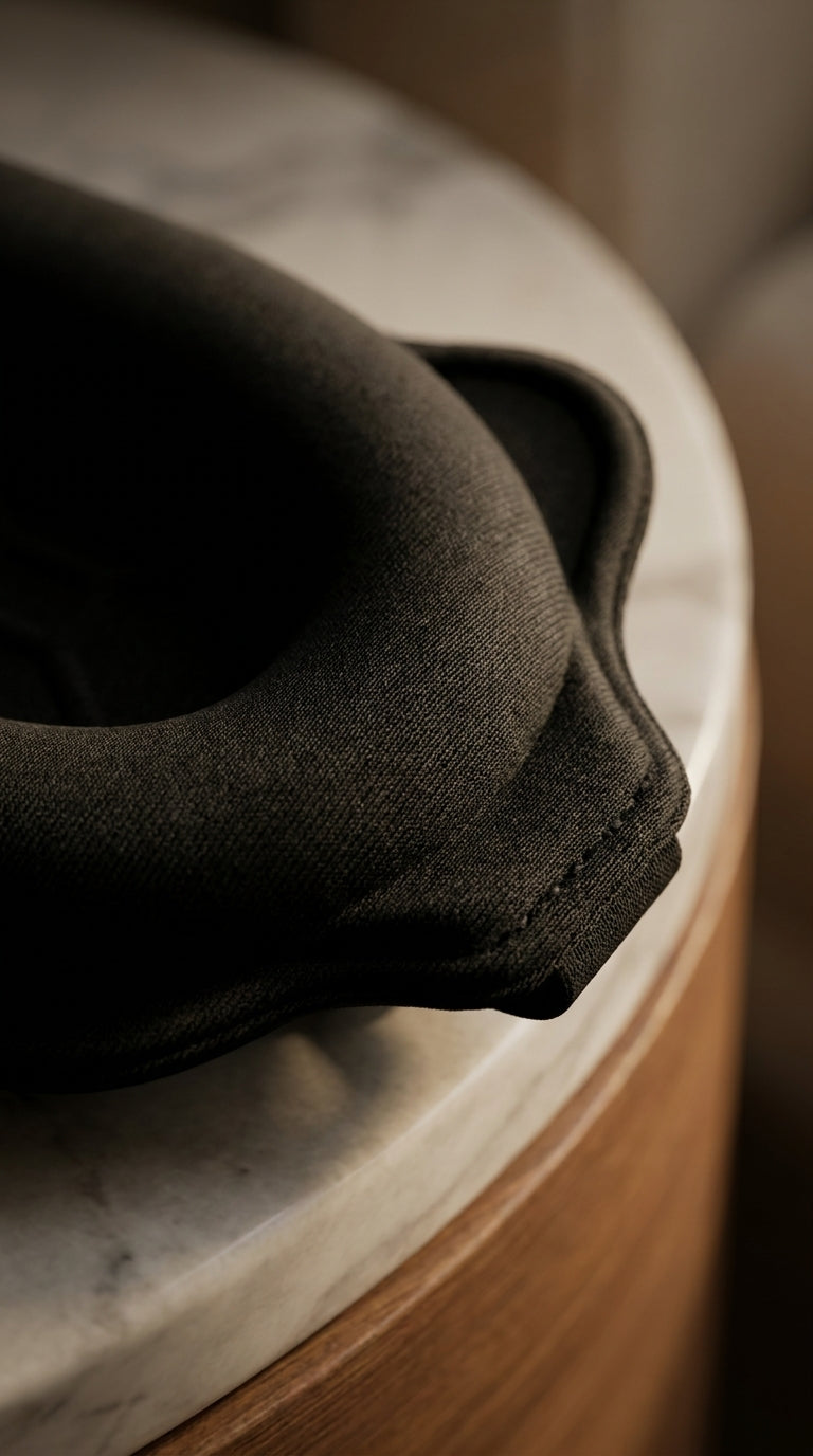 Close-up of the Lullia sleep mask's soft breathable fabric